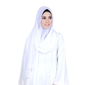 Cantik Kerudung Sheefa Glamour Instant – Pure White  