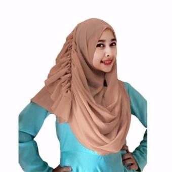 Cassanova Hijab Kerudung Semi Instan - Coklat Susu  
