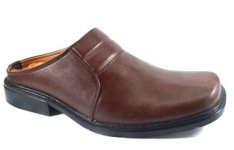 Cassico Ca 289 Sepatu Selop/ Bustong Pria - Leather - Tpr Outsole - Nyaman Dipakai - Coklat  