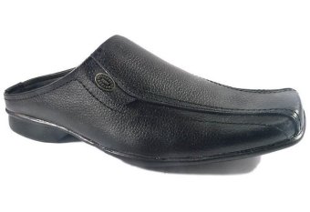 Cassico Ca 290 Sepatu Selop/ Bustong Pria - Leather - Tpr Outsole - Nyaman Dipakai - Hitam  