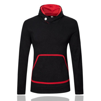 Casual Mens Sportwear Hoodie Sweatshirt Big Pocket Slim Pullover Clothing(Black) - intl  