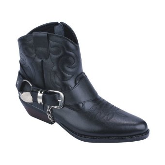 Catenzo Boots Country Leather Sepatu Pria - Hitam  