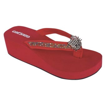 Catenzo Sandal Wedges Catberry NO 095 - Merah  