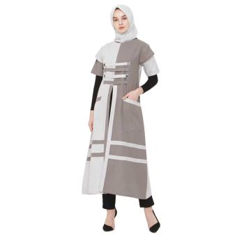 Cbr Six Nic 454 Baju Hijab Casual Wanita-Cotton-Lucu Terbaru 2017 ( Abu )  