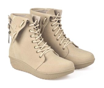 CBR Six Sepatu Boots Casual Fashion Wanita - Synthetic - Cream  
