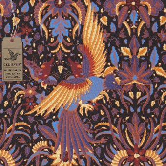 Cek Batik - Kain Batik Hitam Manis Motif Garuda Indonesia Favorit Presiden Jokowi (Biru)  