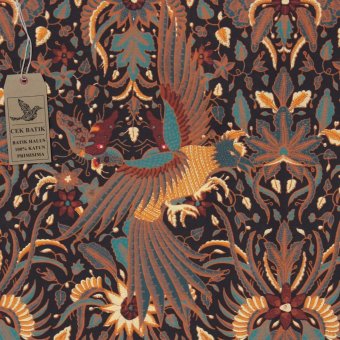 Cek Batik - Kain Batik Hitam Manis Motif Garuda Indonesia Favorit Presiden Jokowi (Hijau)  