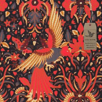 Cek Batik - Kain Batik Hitam Manis Motif Garuda Indonesia Favorit Presiden Jokowi (Merah)  