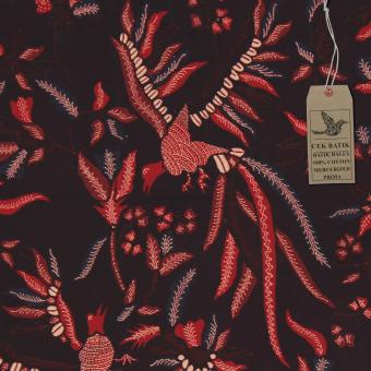 Cek Batik - Kain Batik Motif Madura Burung Unik Motif Merah Maroon  