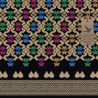 Cek Batik - Kain Songket Etnik Motif Songket Tulis Gadis Palembang (Hitam)  