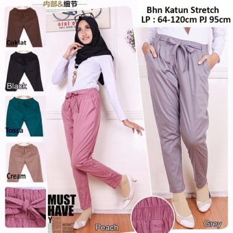 Celana panjang jumbo wanita long pant Tiara - coklat