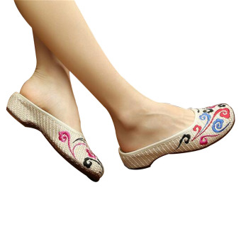 Chinese Embroidered Shoes Women Cotton sandals drag colorful cloud 36 - Intl  