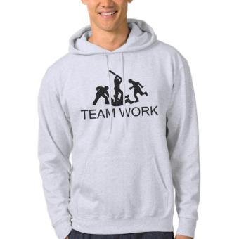 Clothing Online Hoodie Team Work - Abu-abu  
