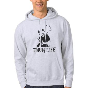 Clothing Online Hoodie Thug Life Panda - Abu-abu  
