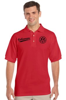 Clothing Online Polo Shirt Volkswagen Logo 01 - Merah  