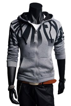 Cocotina Boys Men Casual Zipper Hoodie Coat Hooded Jacket Sweatshirt Sport Pockets Clothes (Light Grey)  