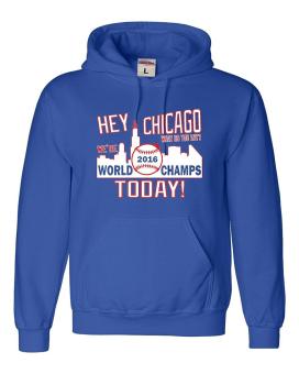 CONLEGO Adult Hey Chicago We're World Champs Today Sweatshirt Hoodie Blue - intl  