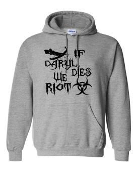 CONLEGO Adult If Daryl Dies We Riot Zombie Apocolypse Sweatshirt Hoodie Grey - intl  