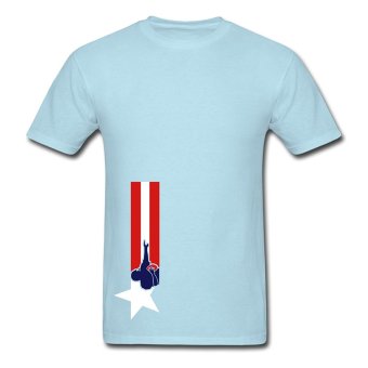 CONLEGO Creative Men's Football National Banner T-Shirts Sky Blue  