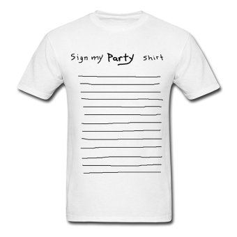 CONLEGO Custom Design Men's Sign My Party T-Shirts White  