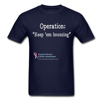 CONLEGO Customize Men's Navy Breast Cancer Keep Bouncing T-Shirts Navy  