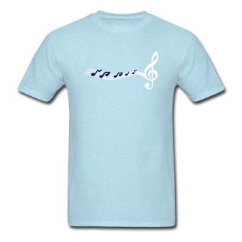 CONLEGO Customize Men's Notes Clef Music T-Shirts Sky Blue  