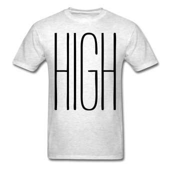 CONLEGO Fashion Men's Wordart High T-Shirts Light Oxford  
