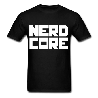 CONLEGO Funny Cotton Men's Wordart Nerdcore T-Shirts Black  