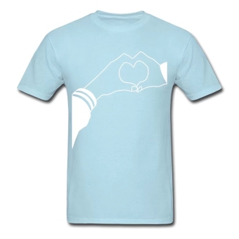 CONLEGO Men's Finger Love T-Shirts Sky Blue  