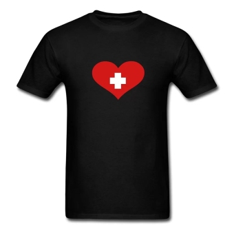 CONLEGO Men's Switzerland Heart T-Shirts Black  