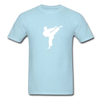CONLEGO Personalize Men's Karate Guy T-Shirts Sky Blue  