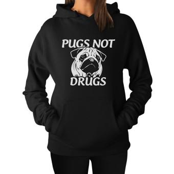 CONLEGO Women's - Pugs Not Drugs Hoodie Black - intl  
