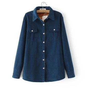 Corduroy warm bottoming casual shirt female spring and autumn  