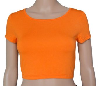 COSIVIA Cotton Muslim short sleeve half-length T shirt  orange   