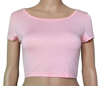 COSIVIA Cotton Muslim short sleeve half-length T shirt  pink   