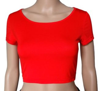 COSIVIA Cotton Muslim short sleeve half-length T shirt  red   