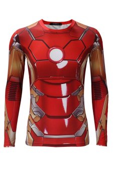 Cosplay Men's The Avengers 2.0 Iron Man Long Sleeve T-shirt (Red)  