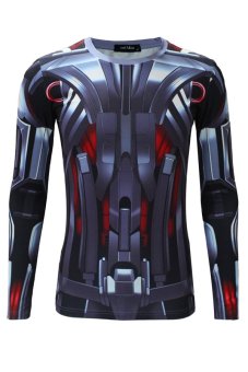 Cosplay Men's The Avengers 2.0 Ultron Long Sleeve T-shirt (Multicolor)  