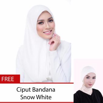 Cotton Bee Daily Basic Hijab Square Ivory + Gratis Cotton Ciput Bandana Snow White  
