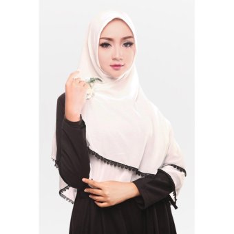 Cotton Bee Khimar Aleesa Florist Edition - Off White  