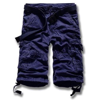 Cotton Shorts Summer Men Fashion Loose(Navy Blue) - intl  