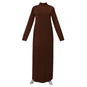 CottonHeaven Manset Dress Gamis 28 Warna All Size & Big Size - Coklat Tua  