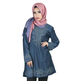 ( Couple ) Raindoz Pakaian Muslim Sarimbit Wanita RGSx006 Biru  