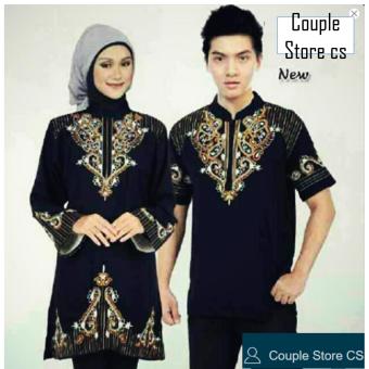 Couple Store Cs - baju muslim pasangan/muslim couple-PELANGI CHINTIA BORDIR-black  