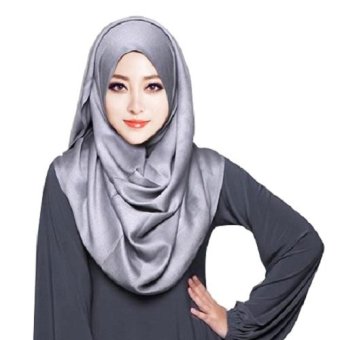 Crosse Mara Hijab - Jilbab Persegi - Satin Premium - Fossil Grey - Abu Sedang  