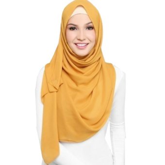 Crosse Mara Hijab - Jilbab Persegi - Satin Premium - Medalion - Kuning keemasan  