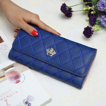 Crown Shishang perempuan gesper dompet baru wanita wallet (Biru)