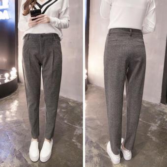 Cultivate One's Morality Casual Pants High Thick Cloth Slacks Gray - intl  