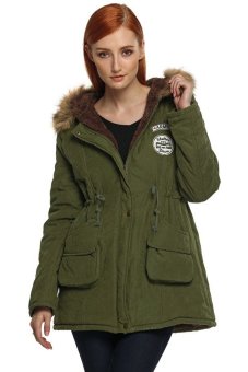 Cyber ANGVNS Women Winter Thicken Warm Hooded Packable Down Jacket Coat ( Amy Green )  