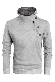 Cyber COOFANDY Men's Casual Long Sleeve Hooded Side Half Zip Hoodies Coat With Fleece ( Grey )  